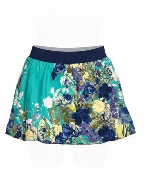 Floral Skater Mini Skirt With Elastic Waistband